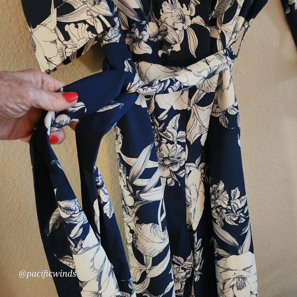 RARE! DOLMAN 3/4 SLEEVE JUMPSUIT WIDE LEG CQ BY CQ - Picture 6 of 12